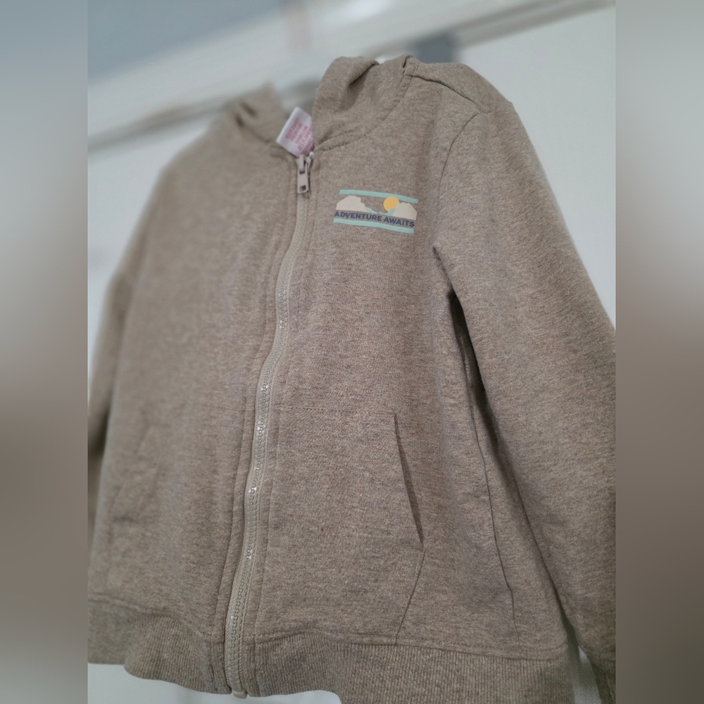 C & C California Kids Boys 4T Full Zip Hoodie Jacket Slip in Pockets Beige